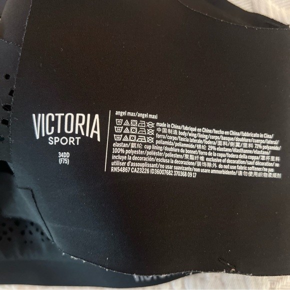 Victoria's Secret Maximum Support Angel Max Sports Bra Pure Black 34DD - Picture 5 of 5